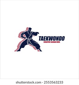 Vector martial arts or karate with kicking style logo design inspiration