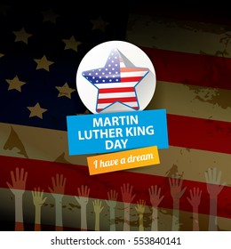 vector Martin Luther King Jr day us sticker or label. Martin Luther King Jr day vector background