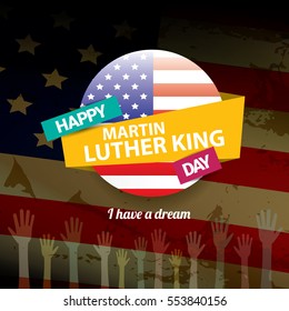 vector Martin Luther King Jr day us sticker or label. Martin Luther King Jr day vector background