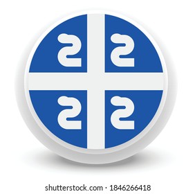 Vector - martinique Flag Button Icon