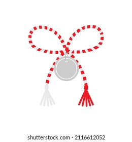 Vector martisor talisman, gift, traditional accessory for holiday of early spring in Romania and Moldova.