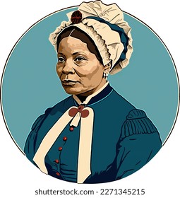 Vector of Mary Seacole (1805-1881), nurse in the Crimea.