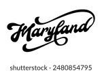 Vector Maryland text typography design for tshirt hoodie baseball cap jacket and other uses vector	