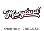 Vector Maryland text typography design for tshirt hoodie baseball cap jacket and other uses vector	