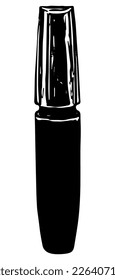 Vector mascara eyeliner. Black and white. Use as illustration, clipart, element for artwork, graphic design, presentations, social media, blogs, interfaces, print, publications, marketing, etc