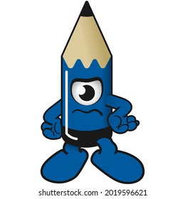 vector mascot of angry and cursing pencil character