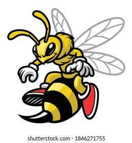 vector mascot bee cartoon style