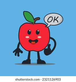 vector mascot cartoon character red apple