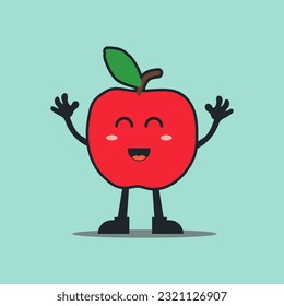 vector mascot cartoon character red apple