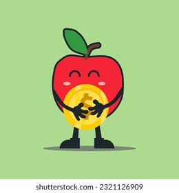 vector mascot cartoon character red apple