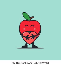 vector mascot cartoon character red apple