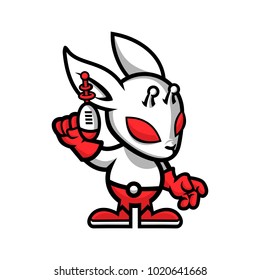 Vector mascot, cartoon and illustration of a alien bunny.
