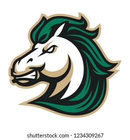 Vector Mascot, Cartoon, And Illustration Of A Angry Horse Head Sport