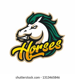 Vector Mascot, Cartoon, And Illustration Of A Angry Horse Sport