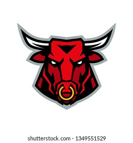 Vector mascot, cartoon, and illustration of a angry toro head sport