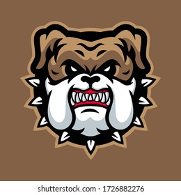 Vector mascot, cartoon, and illustration of a angry bulldog head