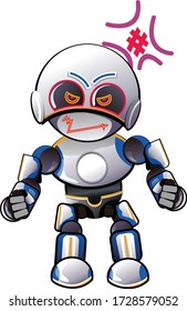 vector mascot cartoon illustration angry robot