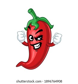 Vector Mascot Cartoon Illustration Angry Chilli Stock Vector (Royalty ...