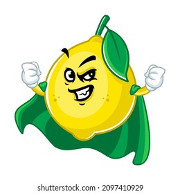 Vector mascot, cartoon and illustration of a angry lemon