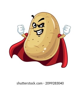 Vector mascot, cartoon and illustration of a angry potato