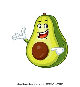 Vector mascot, cartoon and illustration of a avocado say welcome