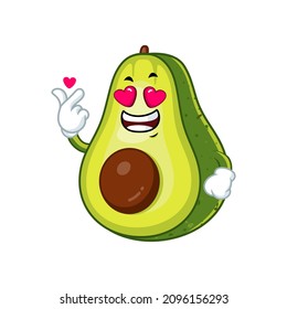 Vector mascot, cartoon and illustration of a avocado falling in love