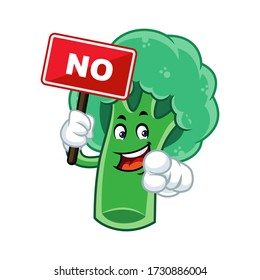 Vector mascot, cartoon, and illustration of a broccoli holding no sign board