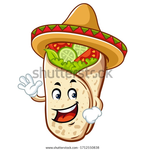 Vector Mascot Cartoon Illustration Burrito Say Stock Vector (Royalty ...