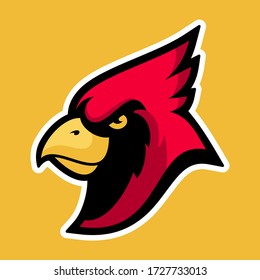 Vector mascot, cartoon, and illustration of a cardinal head