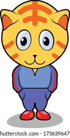 vector mascot cartoon illustration a cat ready to exercise