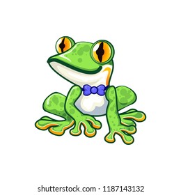 vector mascot cartoon illustration cool green frog