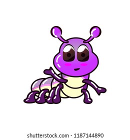 vector mascot cartoon illustration cute caterpillar say hay