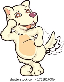 vector mascot cartoon illustration of a cute dog stand in cool style