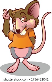 vector mascot cartoon illustration a cute mouse say hello