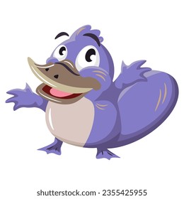 Vector mascot, cartoon and illustration of a cute platypus is excited