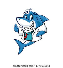 Vector mascot, cartoon, and illustration of a doctor shark 