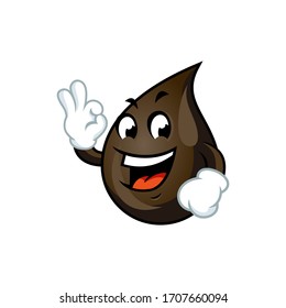 Ilustración vectorial de una caída fija de aceite de petróleo  