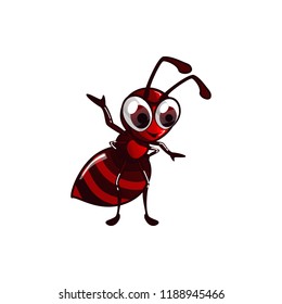 vector mascot cartoon illustration funny red ants