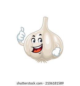 Vector mascot, cartoon and illustration of a garlic giving thumb up