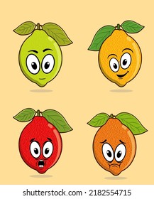 Mascota vectorial, dibujos animados e ilustraciones grupo de emociones