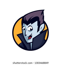 Vector mascot, cartoon, and illustration of a handsome vampire