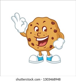 Vector mascot, cartoon, and illustration of a happy cookies 