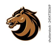 Vector mascot, cartoon and illustration of a horse head.