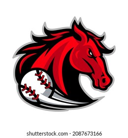 Vector mascot, cartoon and illustration of a horse head for baseball team