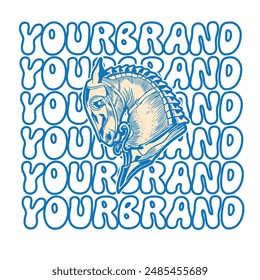 Vector mascot, cartoon and illustration of a horse head.