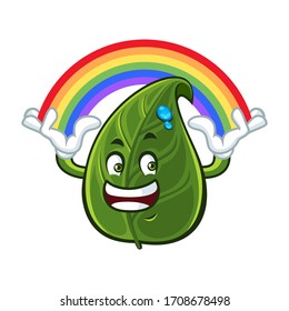 Vector mascot, cartoon, and illustration of a imagination leaf