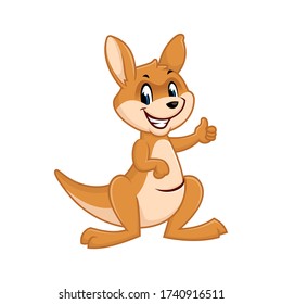 Vector mascot, cartoon, and illustration of a kangaroo with thumb up