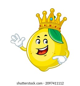 Vector mascot, cartoon and illustration of a lemon king