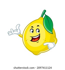 Vector mascot, cartoon and illustration of a lemon say welcome