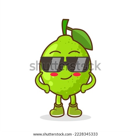 Vector mascot, cartoon and illustration of a lime wearing glasess